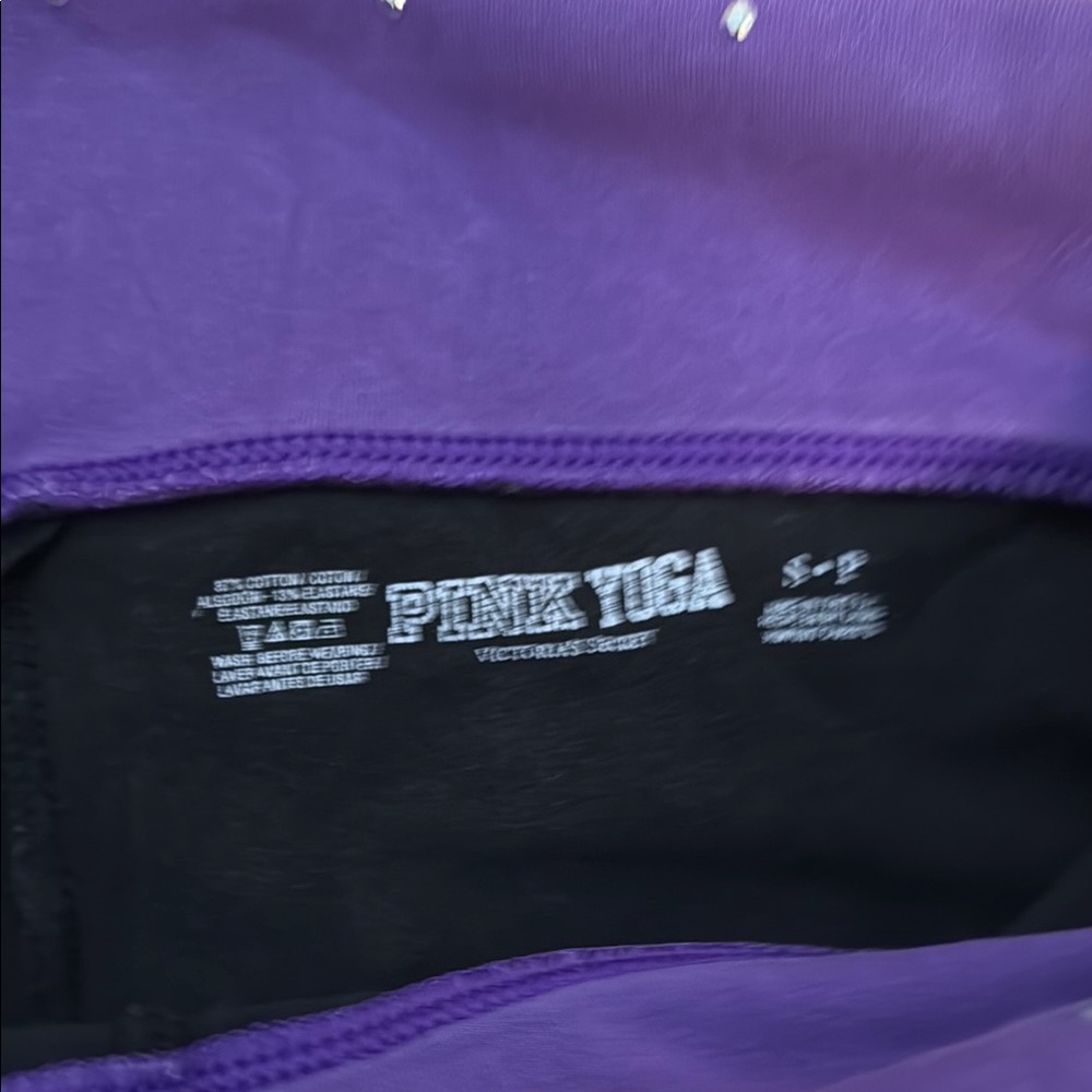 Black Yoga Pants with Purple Rhinestone Waistband - Picture 9 of 9